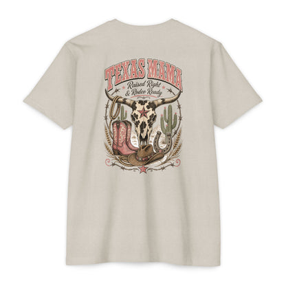Texas Mama T-Shirt — Western Cowgirl Boots & Skull Graphic