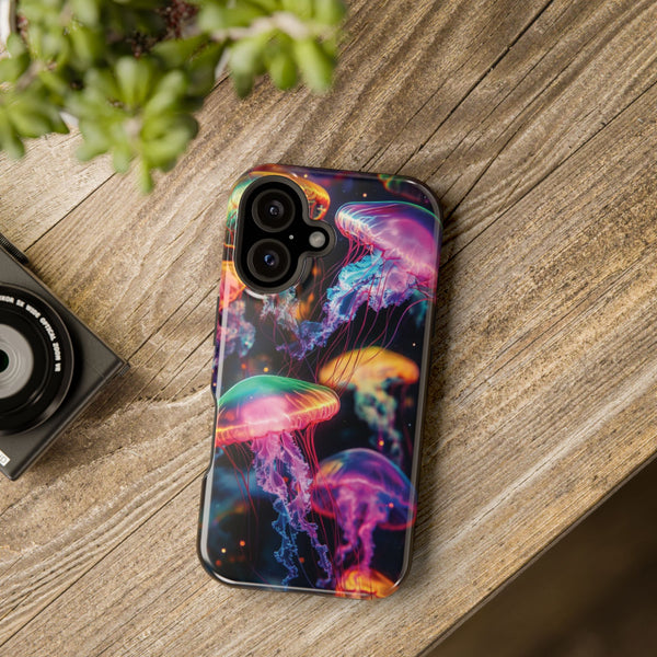 Neon Glowy Jellyfish Magnetic Impact-Resistant iPhone Case