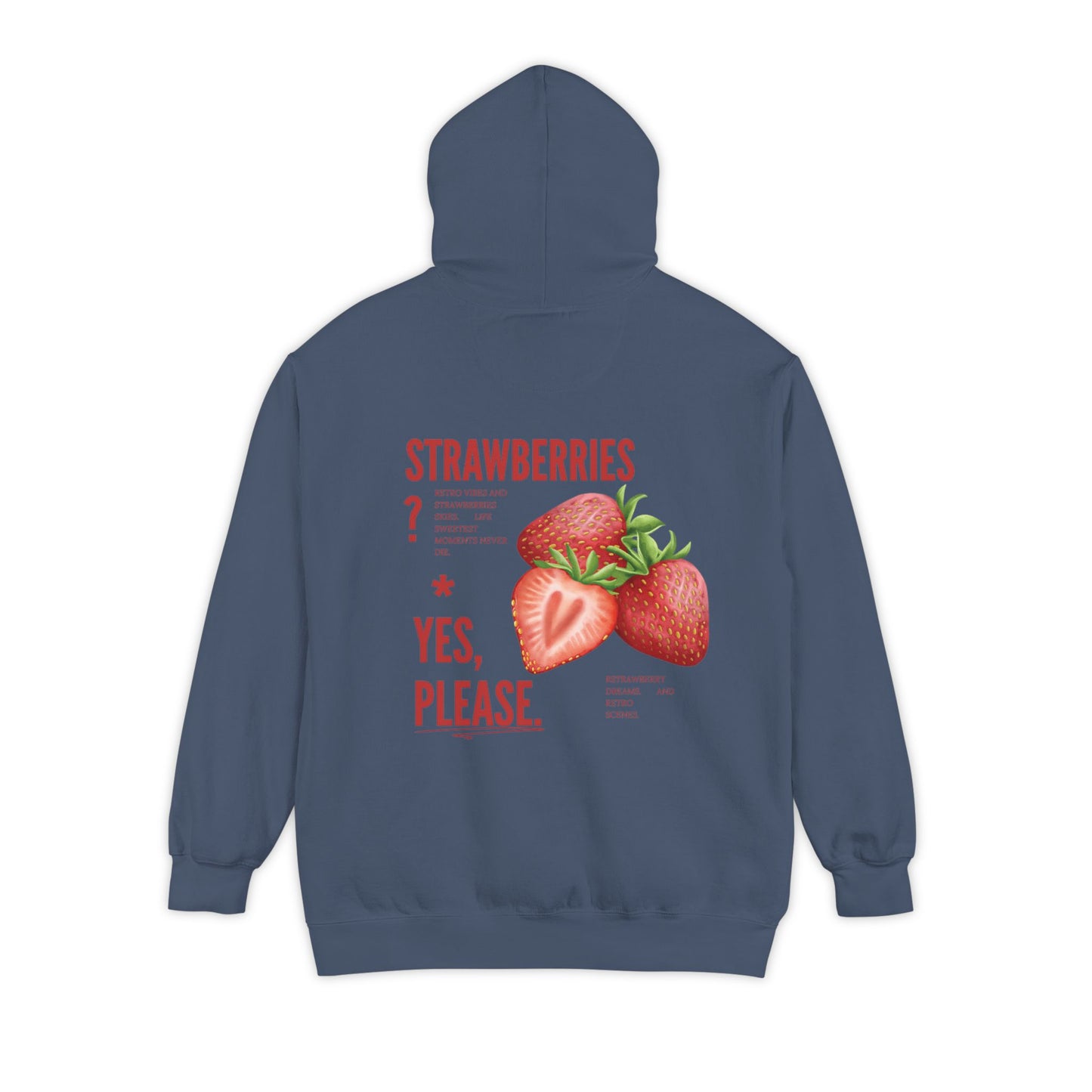 Strawberry Graphic Hoodie — Cute Pink/Red Fruit Design