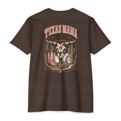 Texas Mama T-Shirt — Western Cowgirl Boots & Skull Graphic