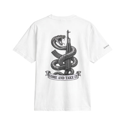 Unisex Gonzales TX “Come and Take It” T-Shirt — Cannon & Snake-Wrapped AK-47