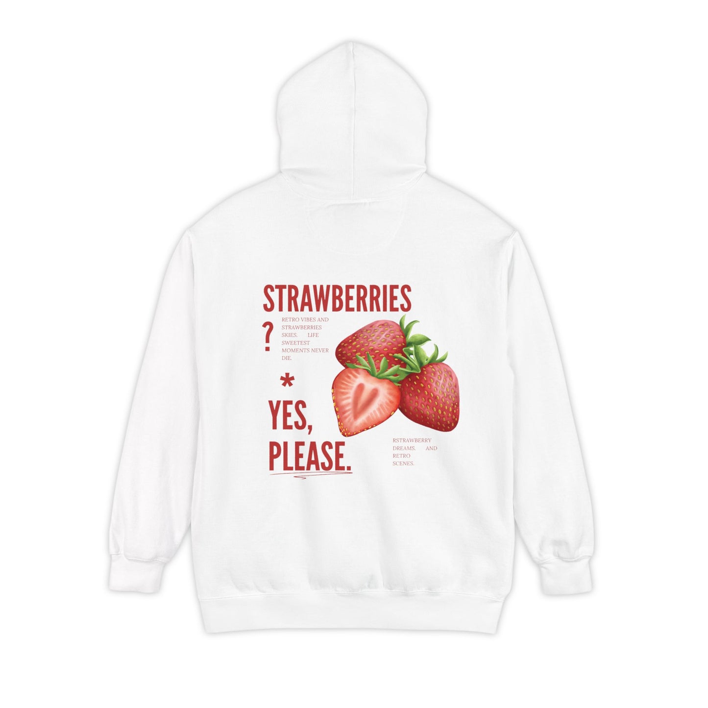 Strawberry Graphic Hoodie — Cute Pink/Red Fruit Design