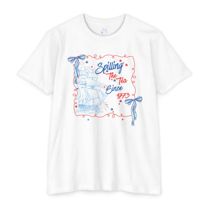 Spilling the Tea Since 1773 T-Shirt — Patriotic Boston Tea Party Graphic Tee