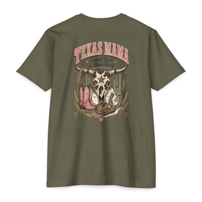 Texas Mama T-Shirt — Western Cowgirl Boots & Skull Graphic